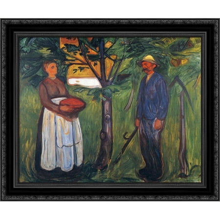 Fertility II 20x24 Black Ornate Wood Framed Canvas Art by Munch, Edvard