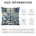 thumbnail image 5 of YINGXI  Nautical Throw Pillow Cushion Cover, Marine Theme Wave Patterns in Patchwork Style Boxes Squares Striped Anchor Print, Decorative Square Accent Pillow Case,Blue Beige 24x24in, 5 of 5