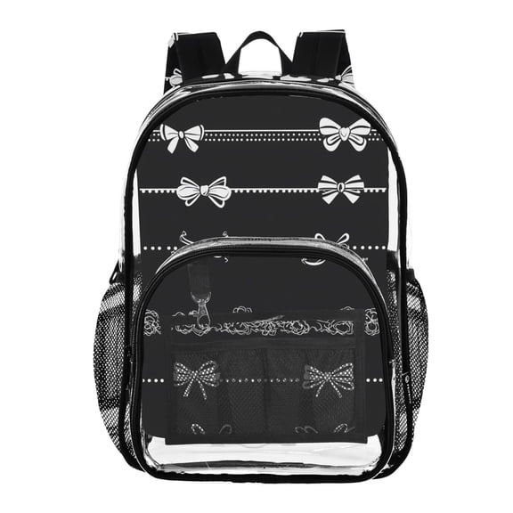 ALAZA Clear Backpack Romantic Bows PVC Transparent BookBag