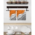 thumbnail image 3 of Orange Grey Ombre Hand Towels Set,Waffle Weave Kitchen Towels 3Pcs,Modern Geometric Abstract Aesthetics Cream Microfiber Hair Face Bath Tea Towel Absorbent Cleaning Dish Cloths 15.7"x23.6", 3 of 7