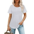 thumbnail image 4 of NANAIQ Women's Tops Comfort Color Short Sleeve Tops for Women Leisure Spring Tops for Women Classic Women's Tops, Tees & Blouses White XL, 4 of 8