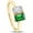 Yellow, variant on 925 Sterling Silver 14K Yellow Gold Plating Emerald Shape Green Emerald & Oval Shape White Diamond Toi Et Moi 2-Stone Engagement Wedding Ring For Women