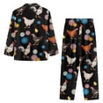 thumbnail image 4 of Kuiaobaty Rooster Chicken Daisy Womens Christmas Pajamas Breathable Nightwear Long Sleeve Top and Pants Sleepwear Sets Lounge Wear Outfits for Women Girls, M, 4 of 7