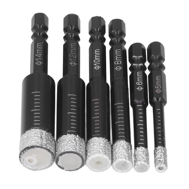 Brocas, 6 piezas/juego, brocas de diamante en seco, brocas de diamante en húmedo y seco, brocas para baldosas de grado profesional
