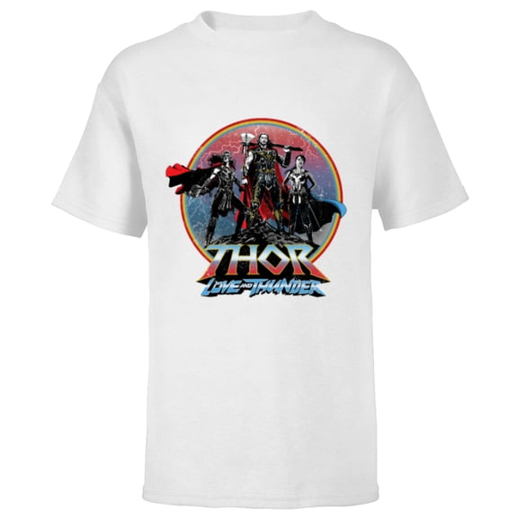 Marvel Thor: Love and Thunder Thor Valkyrie and Jane - Short Sleeve T-Shirt for Kids - Customized-White