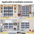 thumbnail image 6 of Blue Black Plaid Kitchen Curtains 63 Inch Length, Farmhouse Blue Black Checkered Grommet Top Bedroom Living Room Curtains, Light Filtering Cafe Curtain Drapes 2 Panels Set 104''x63'', 6 of 9