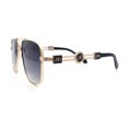 thumbnail image 6 of Mens Mogul Mobster Rectangle Metal Rim Double Bridge Luxury Sunglasses Gold - Smoke, 6 of 8