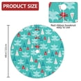 thumbnail image 2 of Christmas Tree Skirt,Turquoise Christmas Tree Pattern Christmas Tree Decor with Red Ribbon Ties,Round Shape,Christmas Decorations for Home 48"x48", 2 of 7