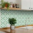 thumbnail image 2 of Mi Alma Floral Green Tile Stickers - Removable Vinyl 4x4, 24 pcs, 2 of 11