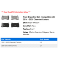 thumbnail image 2 of Front Brake Pad Set - Compatible with 2016 - 2020 Chevy Camaro 2017 2018 2019, 2 of 2