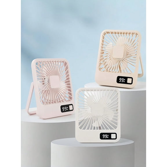 Ultra Quiet Small Fan with Strong Airflow, 5 Speed 180° Adjustable Desk Fan with Hanging Hook, Whisper USB Operation, White