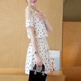 thumbnail image 4 of Honeeladyy Women Fashion Summer Short Sleeves Lady Casual Print Hollowing Out Dress Women's exquisite dresses, 4 of 7