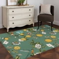 thumbnail image 3 of Rectangle Area Rugs 4 x 6 Ft, Green Botanical Non-Slip Residential Carpet, Spring Floral Summer Lemon Birds Indoor Crawling Mats Runner Rugs for Living Room/Dining Room/Bedroom, 3 of 8