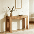 thumbnail image 2 of Walnut Console Table, 47.2” Wide Narrow Entryway Table, Modern Walnut Grain Design, 44LBS Load Capacity, Anti-Tip & Floor-Protected for Hallway/Living Room, 2 of 6