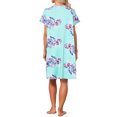 thumbnail image 3 of Womens Plus Size Cotton Loose Short Sleeve Sleepshirt Nightgown for Comfortable Home Wear L Lack Blue Floral, 3 of 6