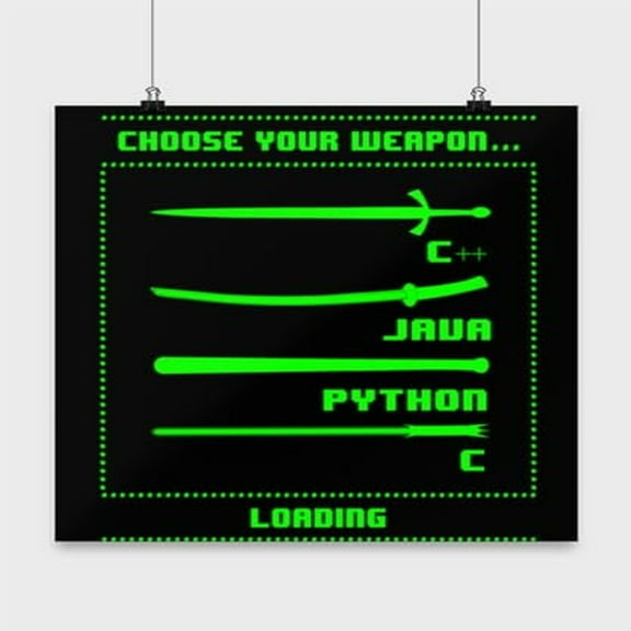 Programming Languages Chart - Coder Decor - 13x13 Poster Print - Office Wall Art