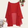 thumbnail image 4 of Eoperou Women Solid Color Chiffon Shawl Irregular Hem O-neck Sling Dress Gown Thin Pullover Shawl Fashion Accessories, 4 of 7