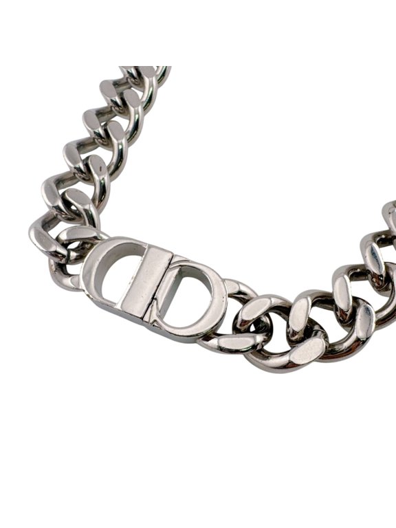 Pre-Owned Christian Dior Dior CD ICON Chain Link Necklace, Silver