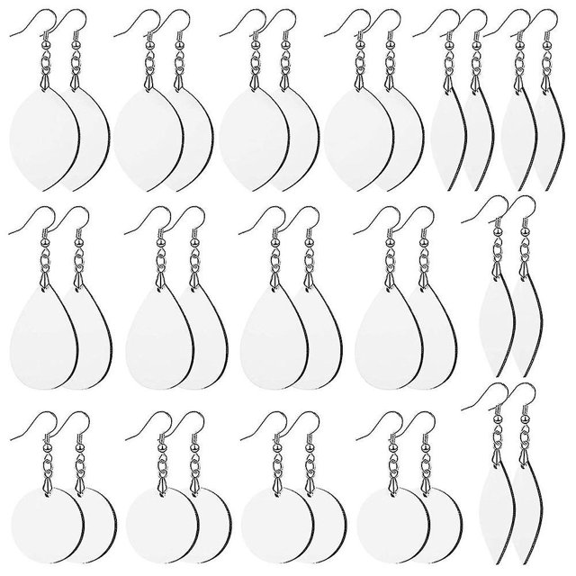 Pendientes de sublimación Línea de transferencia de calor en blanco Pendientes de gancho Lágrima de madera sin pulir Diversa forma