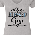 thumbnail image 4 of Inktastic Blessed Gigi Grandma Women's V-Neck T-Shirt, 4 of 5