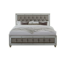 Global Furniture USA Riley Silver Tufted Wooden King Bed