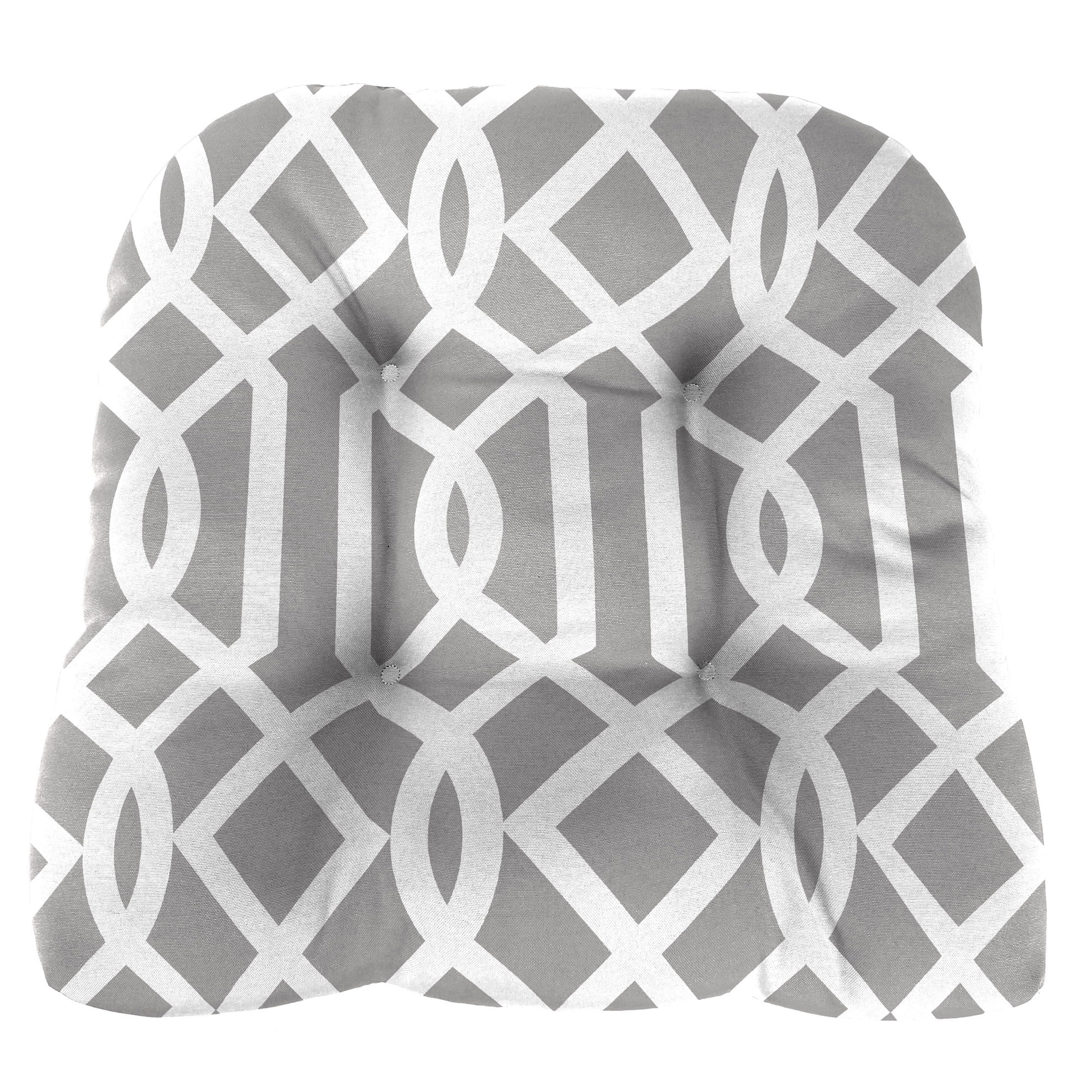 Jordan Manufacturing 3-Piece Chauncey Pumice Gray Geometric Tufted Outdoor Cushion Set with 1 Wicker Bench Cushion and 2 Wicker Seat Cushions
