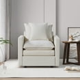 thumbnail image 3 of Miekor Furniture Chenille Fabric Comfy Deep Single Seat Sofa Upholstered Reading Armchair Living Room 87125, 3 of 12