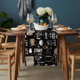 thumbnail image 2 of Coffee Black Table Runner - 70 Inch Long, Kitchen Dining Table Runner Dresser Scarves, Brown Beans Cup Dessert Drink Monochrome Farmhouse Decor for Coffee Tables Wedding Party Banquet, 2 of 8