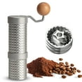 thumbnail image 1 of Adjustable Coffee Bean Grinder for Home Use Stainless Steel Manual Espresso Grinder Double Bearing Positioning With 2-in-1 Anti-slip Base Wood Hand Crank Portable Coffee Grinder for Camping Travel, 1 of 9
