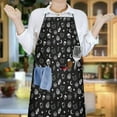 thumbnail image 6 of Black Gothic Skull Cat Pattern Apron-Garden Aprons for Women with Pockets-Cotton Linen Waterproof Kitchen Cooking Gardening Aprons Adjustable for Kitchen,Cooking,BBQ and Salon 33x27 Inch, 6 of 7