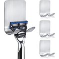 thumbnail image 1 of Soporte para rasuradoras de acero inoxidable, 4 ganchos autoadhesivos, impermeable, ideal para organizar esponjas, toallas y batas en baño y cocina., 1 of 6