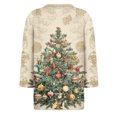 thumbnail image 6 of WTOBBY Women's Casual Round Neck 3/4 Sleeve Loose Printed T-Shirt with Christmas Theme, Women's Holiday Season Top for Daily Wear, Comfortable Fashion Blouse,Light Brown 3XL, 6 of 6