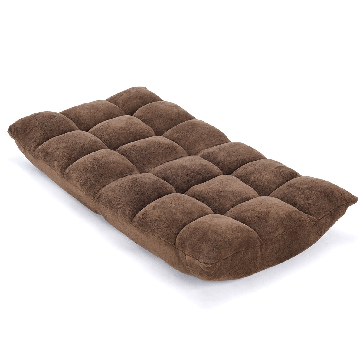 Patiojoy Adjustable 14-Position Floor Chair ,Padded Gaming Chair Lazy Recliner Brown