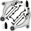 Detroit Axle - 12pc Suspension Kit for 2009-2014 Nissan Maxima 2010 2011 2012 2013, 2 Lower Control Arm w/Ball Joints, 4 Inner and Outer Tie Rods, 4 Sway Bar Links, 2 Boots, Replacement