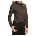 thumbnail image 4 of Womens Long Sleeve Easy Care Cotton/Polyester Shirt Coffee Bean/Light Stone XXL, 4 of 6