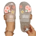 thumbnail image 3 of Willtoo Women's Jelly Sandals, 1 Inch Platform Flower Slides with Metal Buckle, Soft Non-Slip Transparent Summer Beach Shoes, 3 of 4