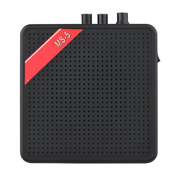 Graflsoa Muslady MS-5 Mini Bluetooth Guitar Amp with Headphone Jack, Memory Card Slot, and Tone Control - Compact 5W Portable Speaker for Guitars & Ukuleles (Black)
