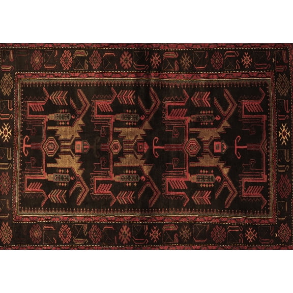Ahgly Company Indoor Rectangle Animal Brown Traditional Area Rugs, 2' x 4'