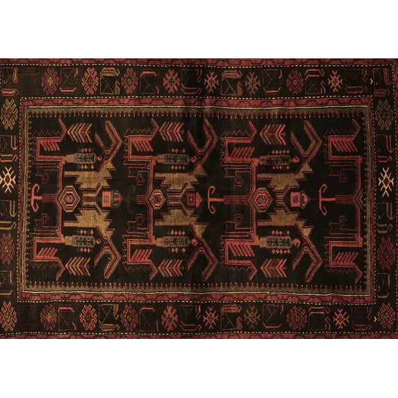Ahgly Company Indoor Rectangle Animal Brown Traditional Area Rugs, 2' x 5'