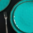 thumbnail image 5 of Rustic Melamine Dinnerware Sets, 12-piece Dishes Plastic Dinnerware Set for 4, Break-resistant Plates and Bowls Set, Outdoor Casual & Party Use Kitchen Dishes Set, Teal…, 5 of 17