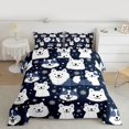thumbnail image 2 of Homewish Kawaii Cartoon Wolves Queen Comforter Set,Jungle Animal Bedding Sets,White Deepblue Bedding Comforter Set For Kids,Breathable Home Decor Reversible,3pcs, 2 of 8