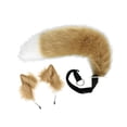 thumbnail image 4 of zorro sintética, diadema suave peluda, de usar, pinzas para el cabello para niñas adolescentes, , cumpleaños, vacaciones camello de blanco BLESIY orejas de zorro y tai, 4 of 7