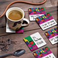 thumbnail image 3 of Inkdotpot Set of 6 Drink Coasters Easy Clean 4-inch SquareCoastersCork Base-Reusable- Quotes, 3 of 8