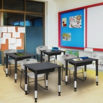 Regency 18.5 x 26 in Rectangle Height Adjustable Classroom School Desk- Grey