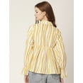 thumbnail image 2 of Moomaya Printed Pleated Tops For Women, Long Sleeves Summer Top, Designer Collar Shirt, 2 of 8