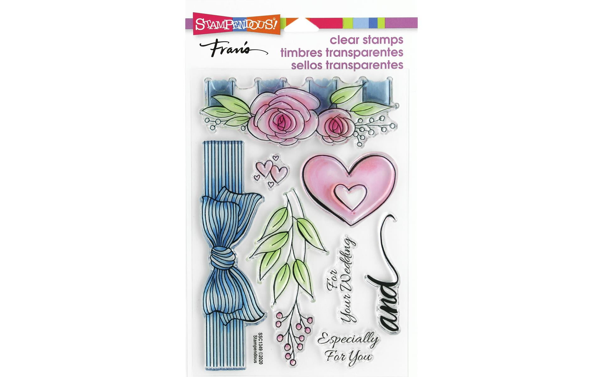 Kwan Crafts Flowers Just For You Heart Rabbit Clear Stamps for Card Making Decoration and DIY Scrapbooking 