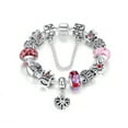 thumbnail image 2 of Silvertone Pink Charm Bracelet With Heart Charm, 2 of 2