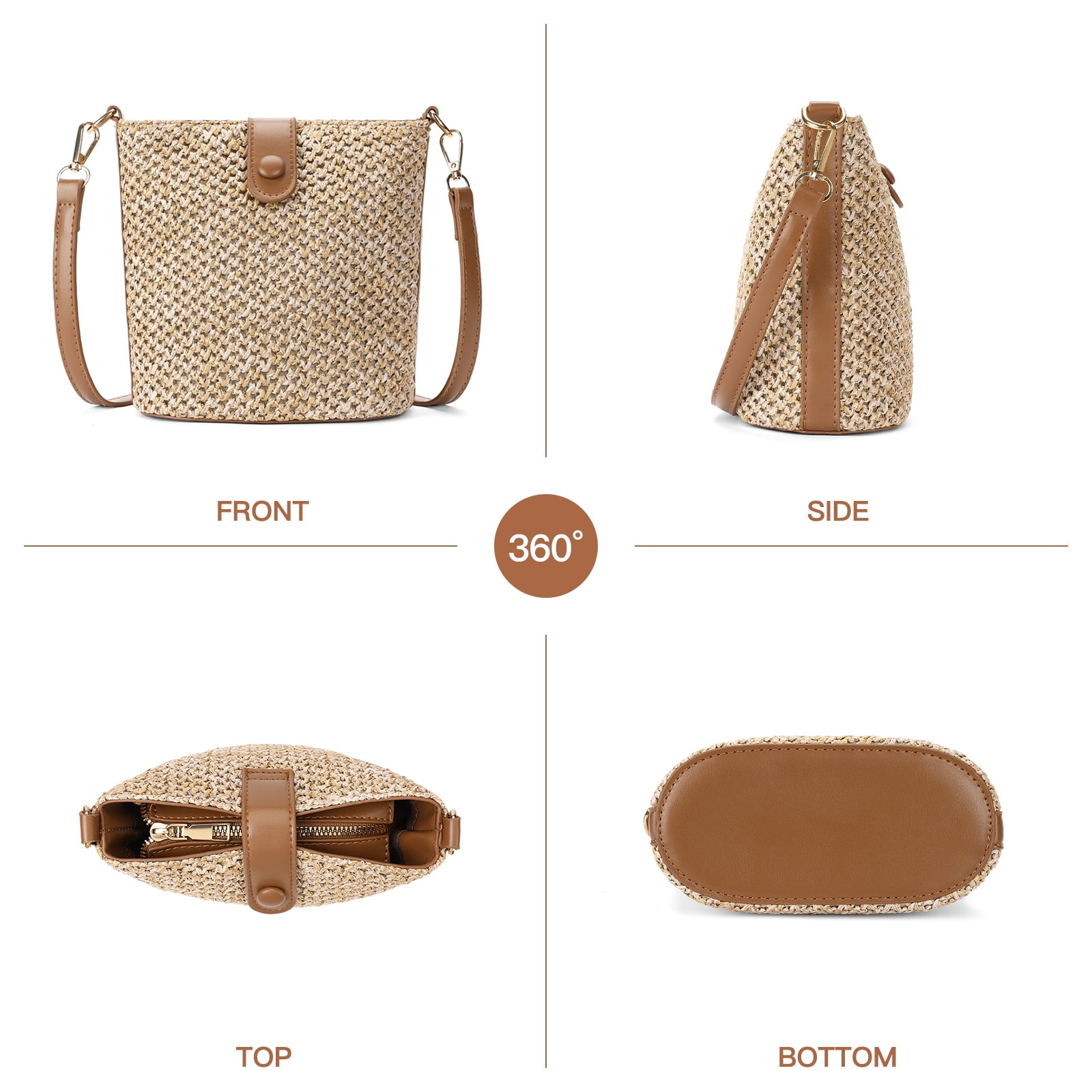 LOUEBICA Small Straw Crossbody Bag for Women Woven Summer Shoulder Phone Purse Beach Handbag for Vacation