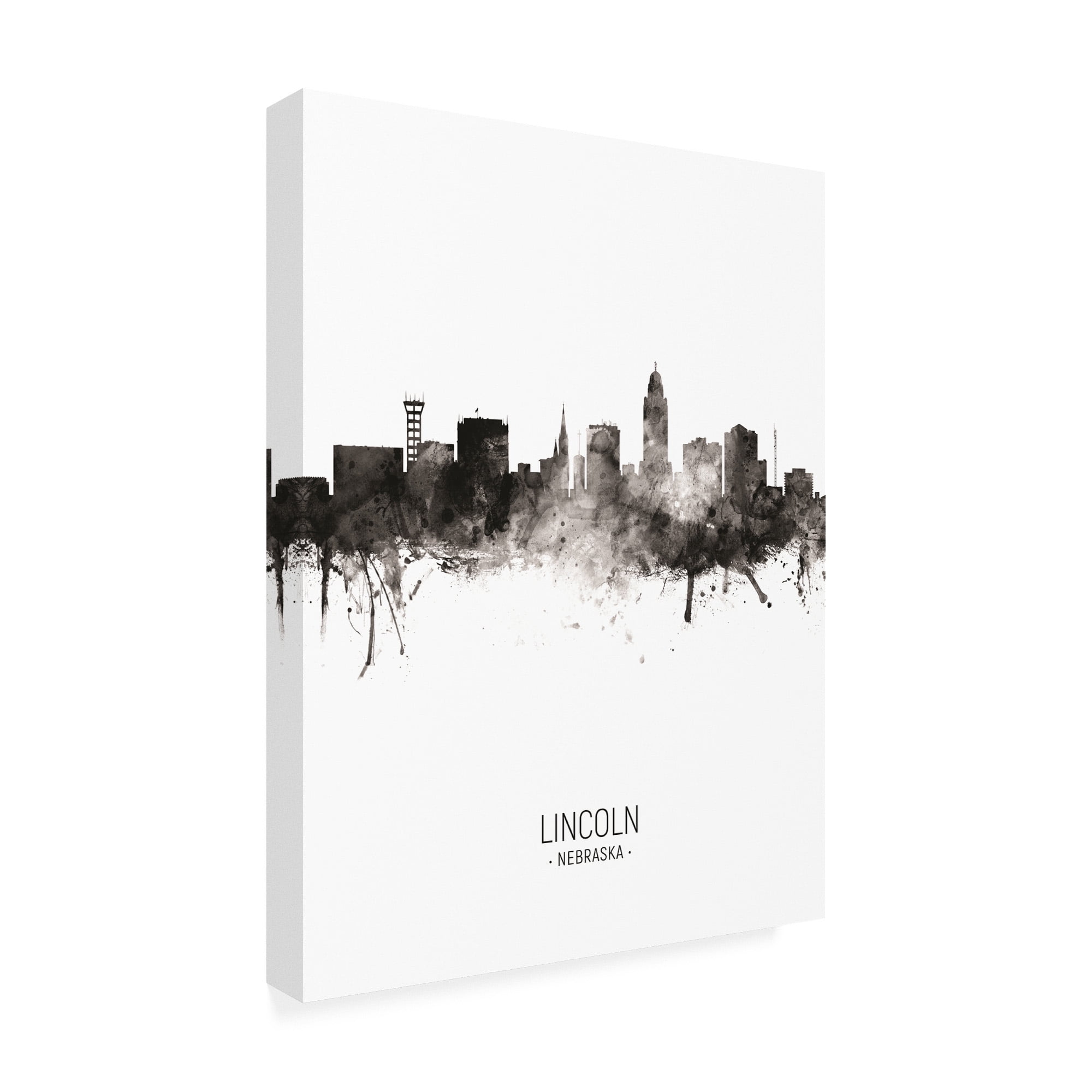 Trademark Fine Art 'Lincoln Nebraska Skyline Portrait II' Canvas Art by Michael Tompsett