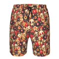 thumbnail image 4 of Yiaed cute record music Skull Print Men's Swim Trunks with Lining Quick Dry Sports Shorts Beach Shorts Boardshorts-Large, 4 of 5
